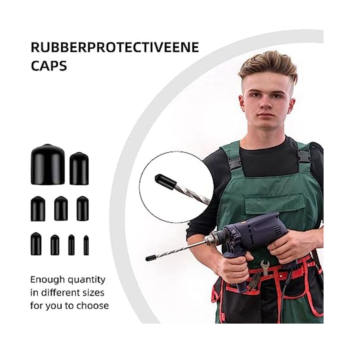 160Pcs Assorted Size Rubber End Caps, Flexible Screw Thread Protector Caps Round Vinyl Bolt Screw Cover Caps in 9 Size