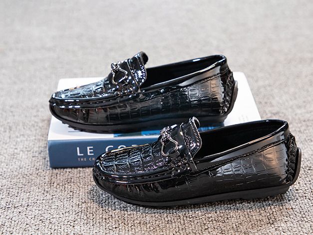 Boys Loafers Slip-Ons Shoes- Black