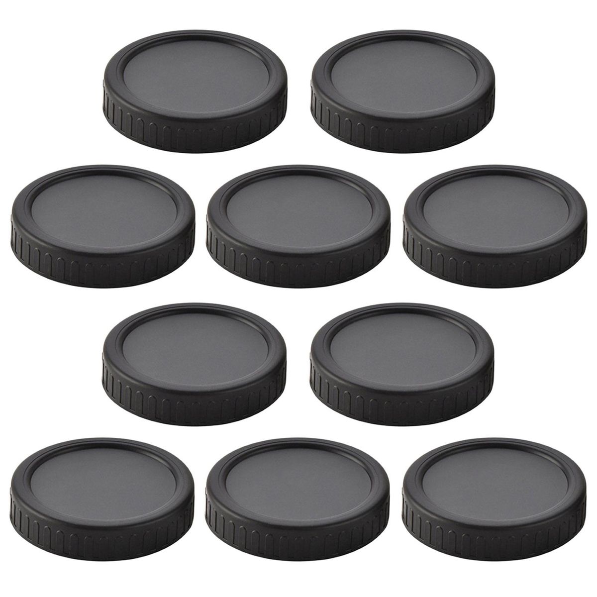 Lid Set Colorful Seal-tight Jar Lids 10pcs 86mm Wide for Airtight Black
