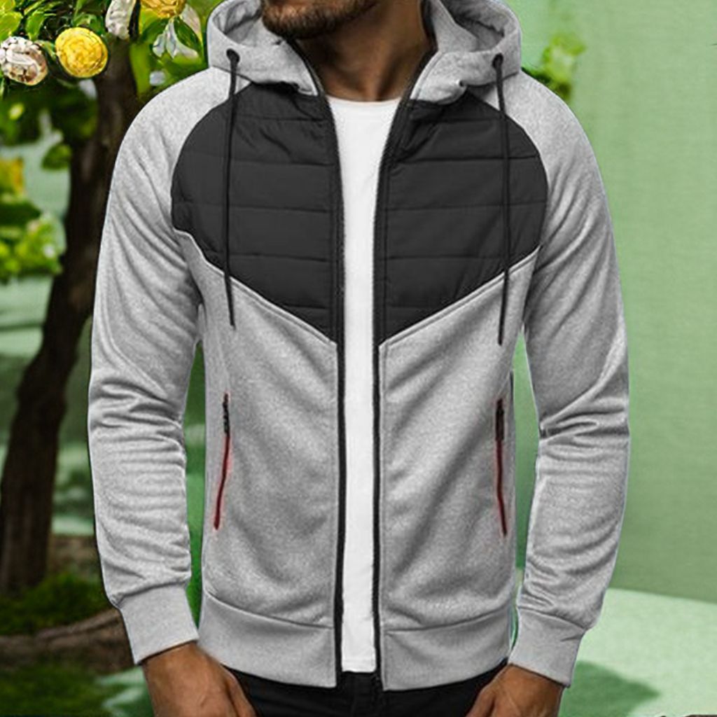 Mens Lightweight Jackets Zipper Coats Casual Bomber - Grey