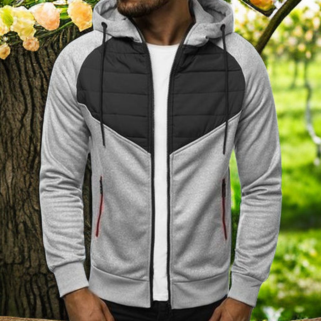 Mens Lightweight Jackets Zipper Coats Casual Bomber - Grey
