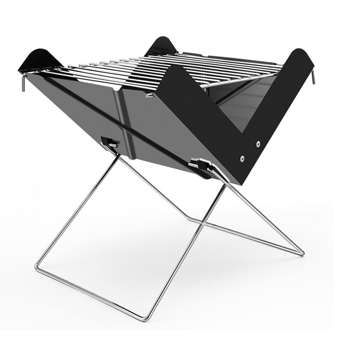 Folding Campfire Grill With Barbecue Net Portable Camping