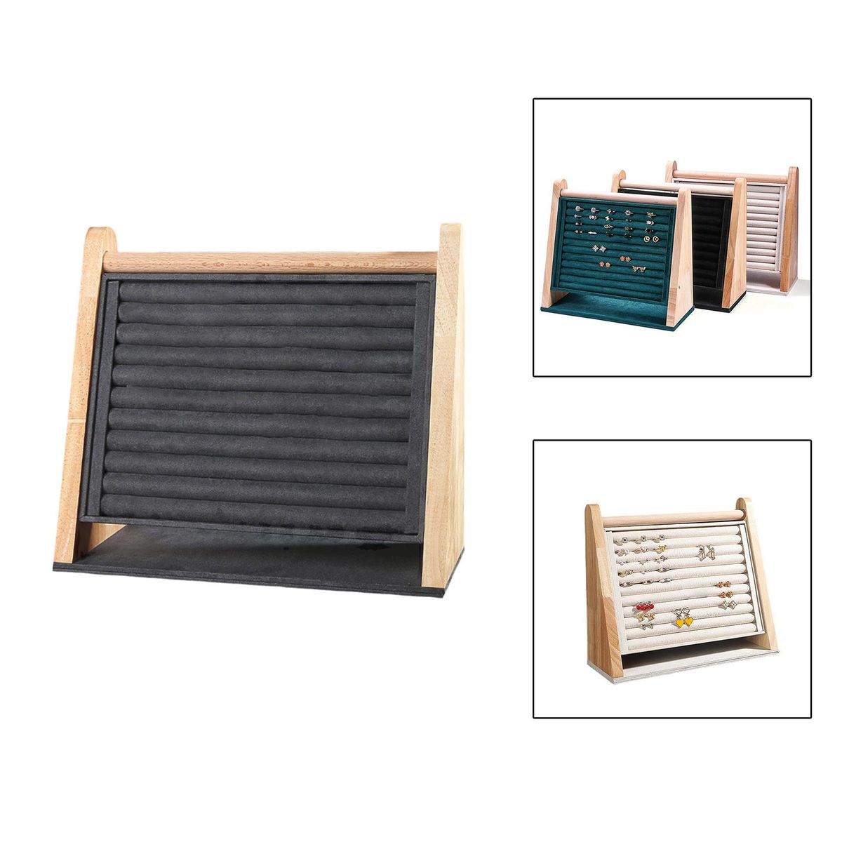 Rings Display Stand Tray Large Capacity Storage For Show Dresser Black