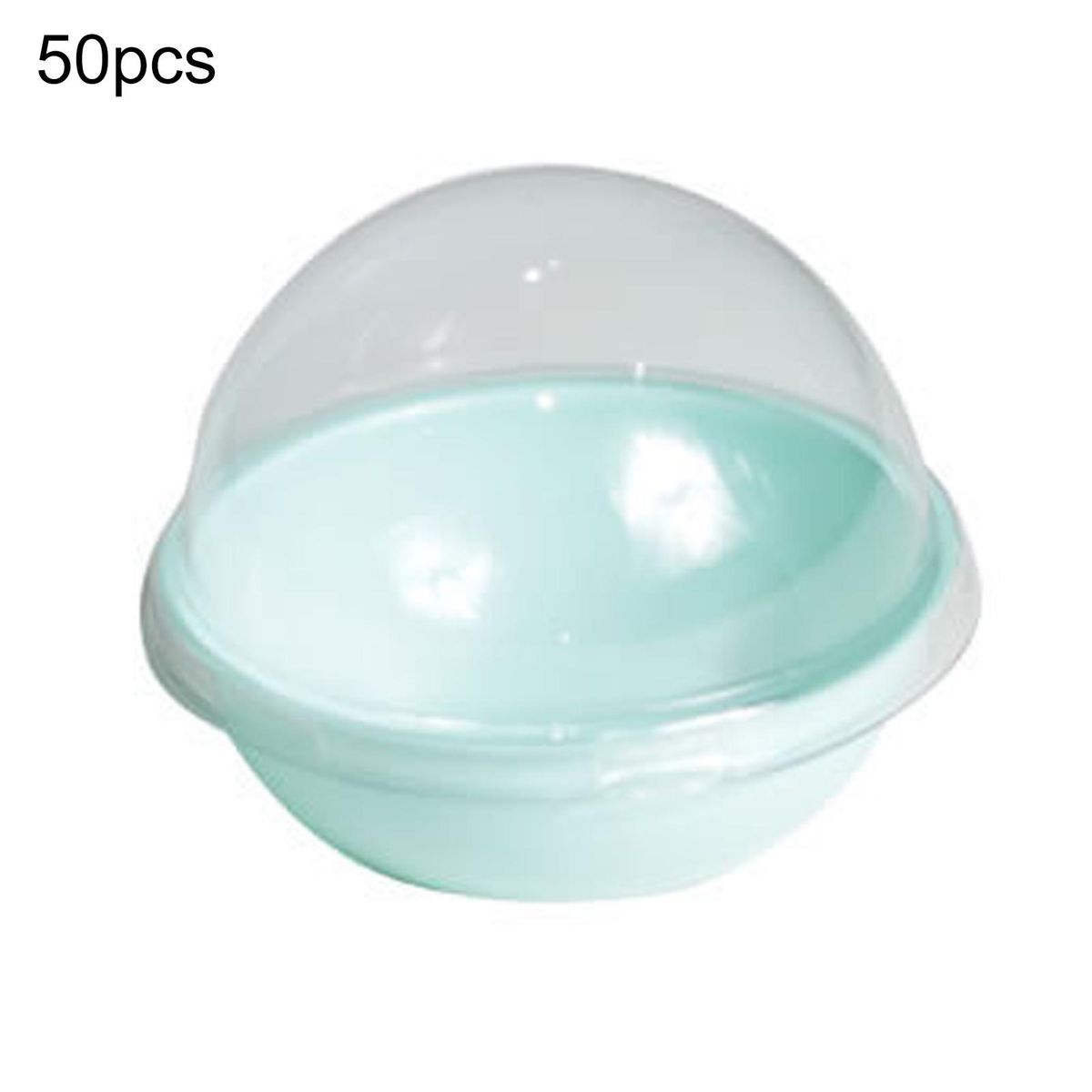 50Pcs Egg-Yolk Puff Container Disposable Saving Space-Blue