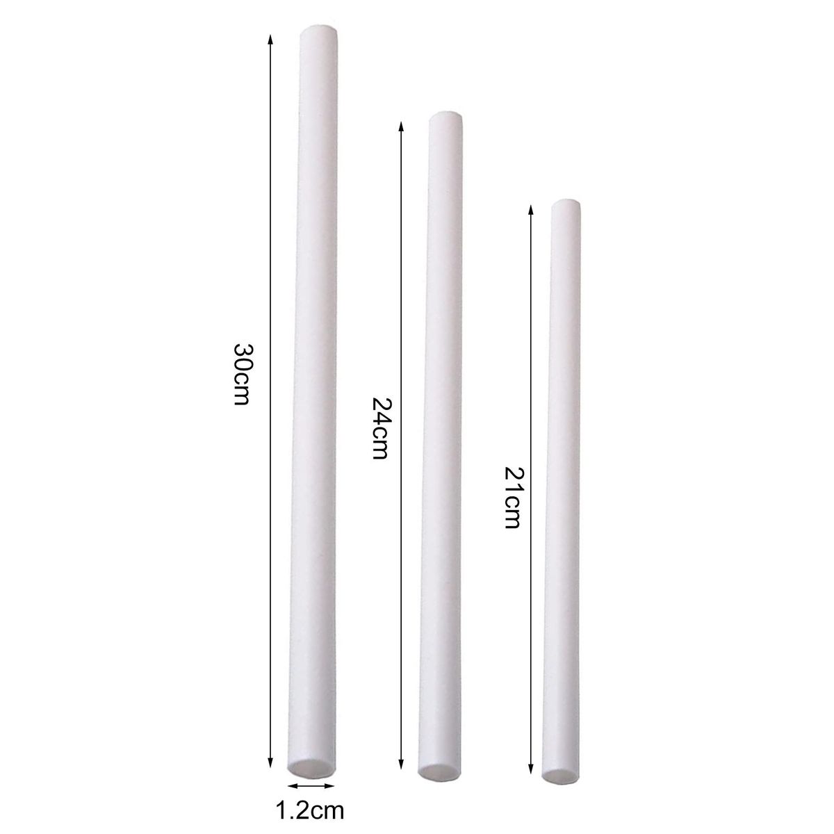 24Pcs/Set Sturdy Smooth Surface Cake Support Rod Plastic