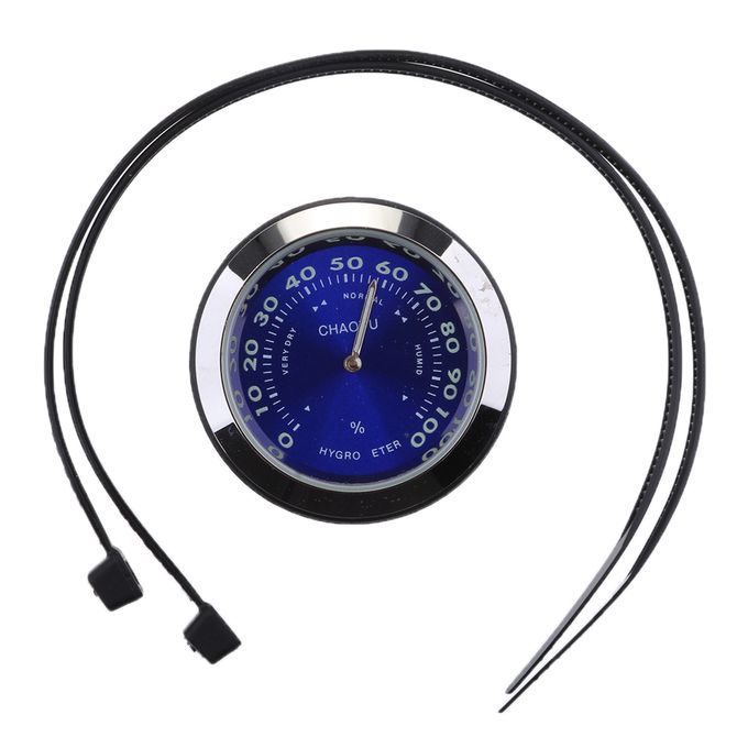 For Dirt Bike Stainless Motorcycle Bike Dial Clock Hygrometer - Blue