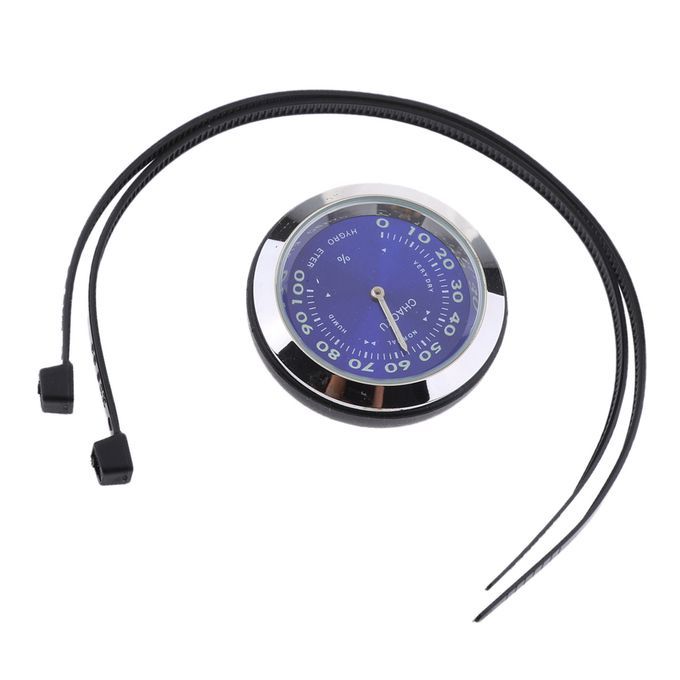 For Dirt Bike Stainless Motorcycle Bike Dial Clock Hygrometer - Blue