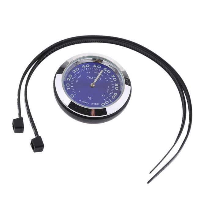 For Dirt Bike Stainless Motorcycle Bike Dial Clock Hygrometer - Blue