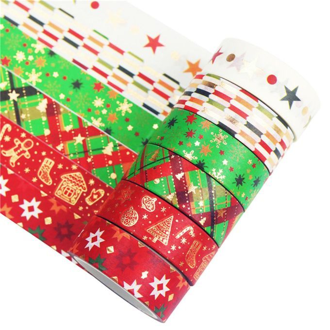 12 Rolls Bronzing Washi Tape Planner Decorative For Arts DIY Crafts