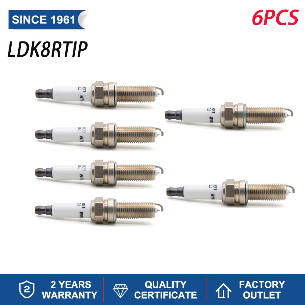 Automobile Motorcycle Ignition Platinum TORCH Spark Plug LDK8RTIP For Denso SXU22HDR8  RER6WYPB For YR5NI332S 6 Pieces With Box