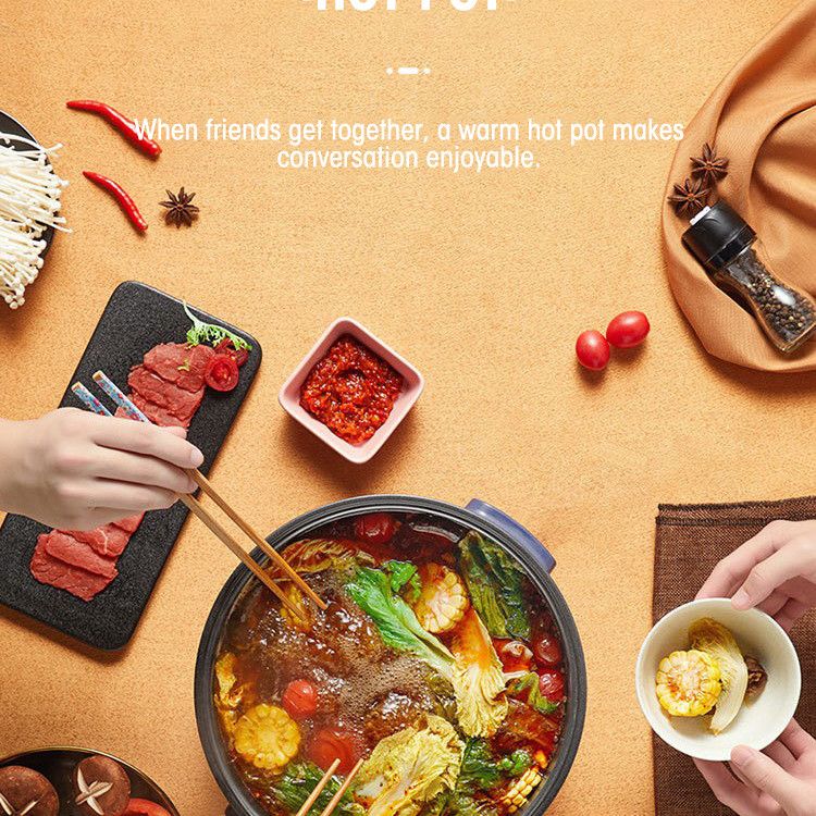 Electric Hot Pot, Non-paste Bottom Coating Design, 5L