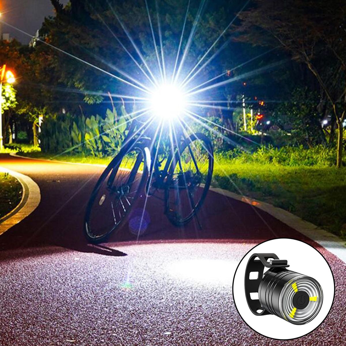 LED Bike Lights Set, Bright Front And Back Rear White