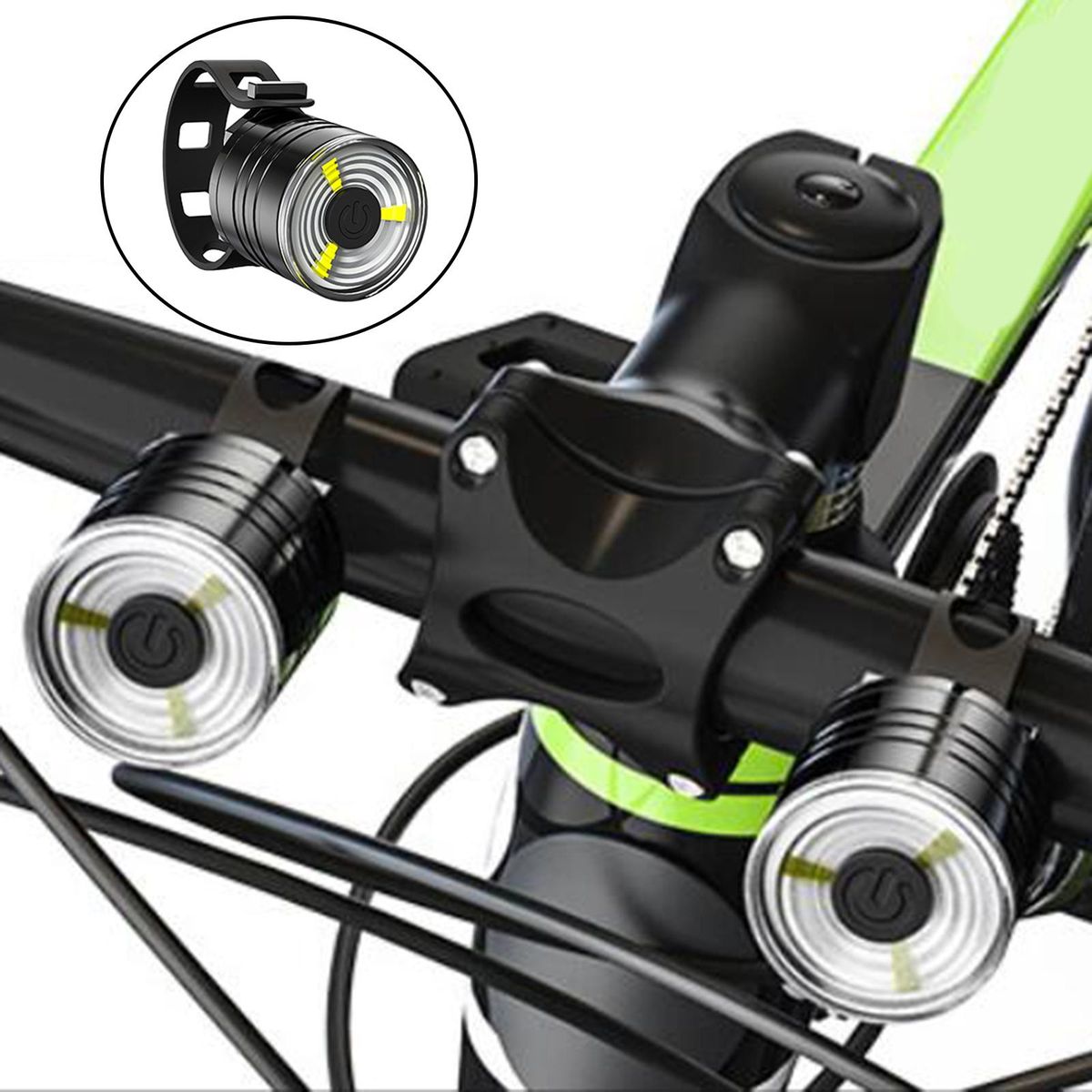 LED Bike Lights Set, Bright Front And Back Rear White