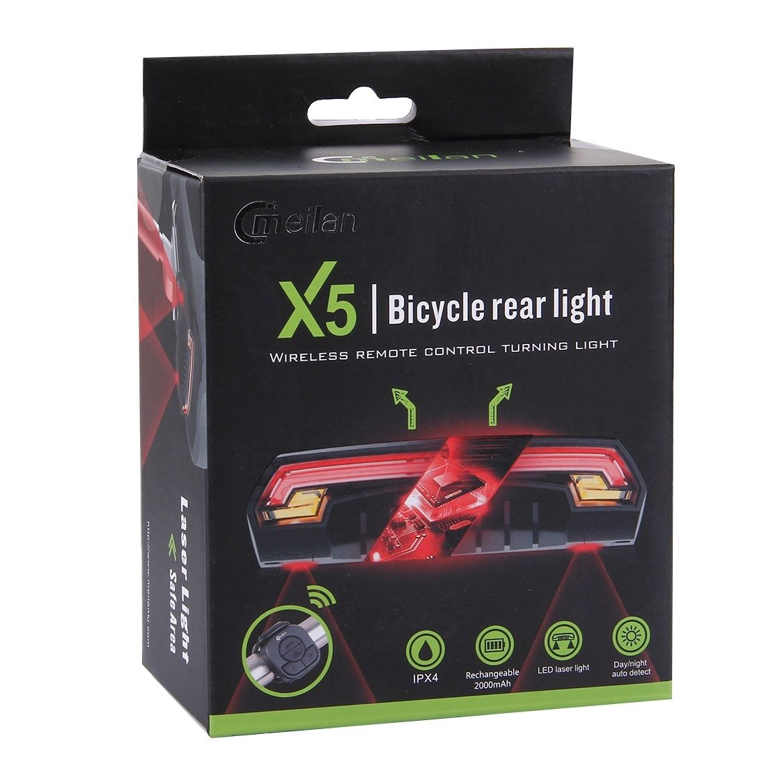X5 Wireless Remote Control Laser Tail Lamp For Bicycle, Waterproof Level: IPX4