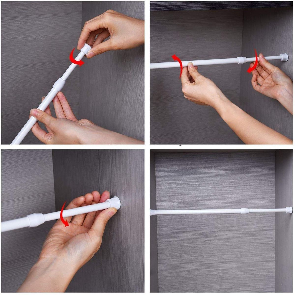 6 Pack Tension Rods, Adjustable Spring Cupboard Bars Rod
