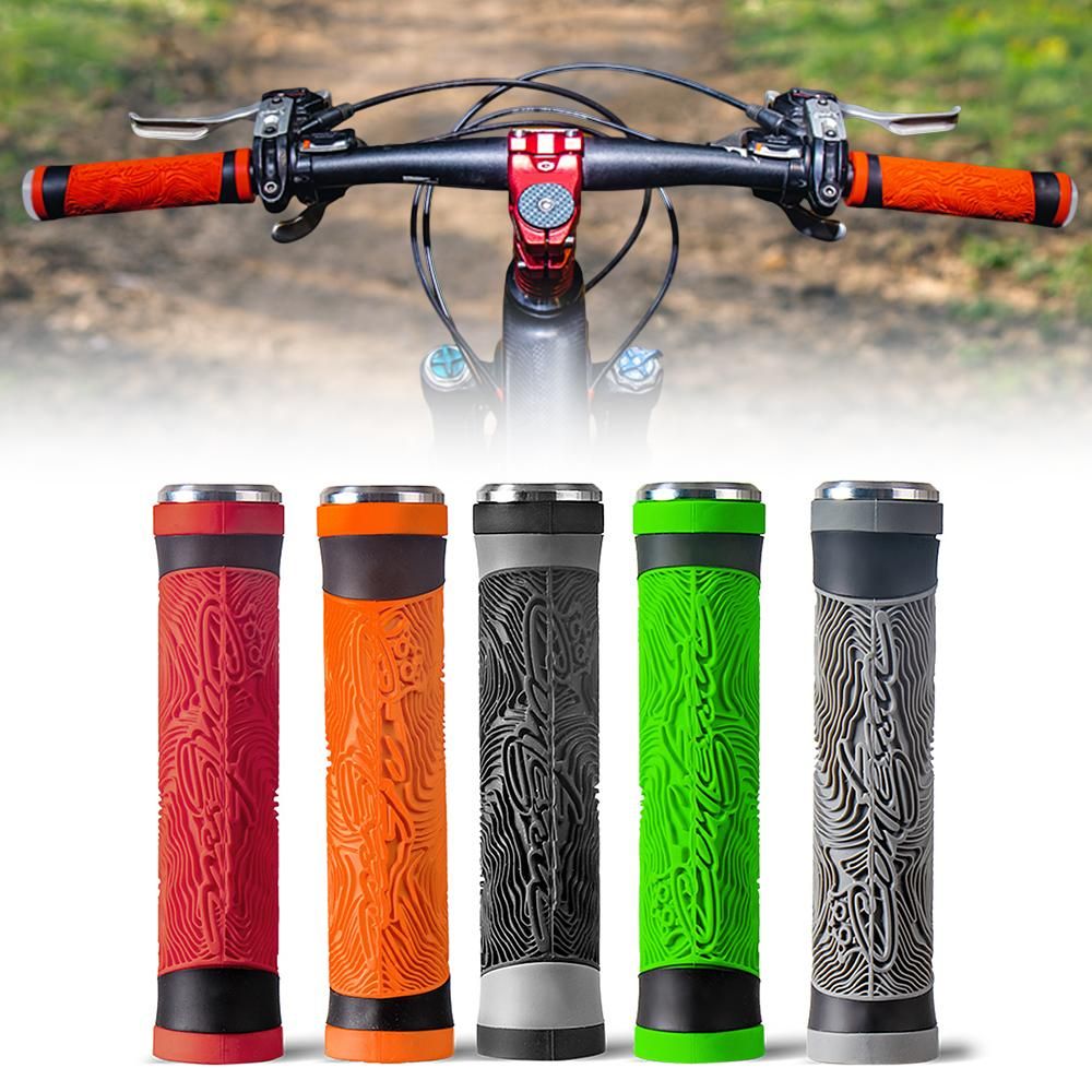 Shockproof Bike Handlebar Grips 22.2mm Bicycle Grips Non-Slip Soft Silicone Handlebar Cover End for Mountain Bikes