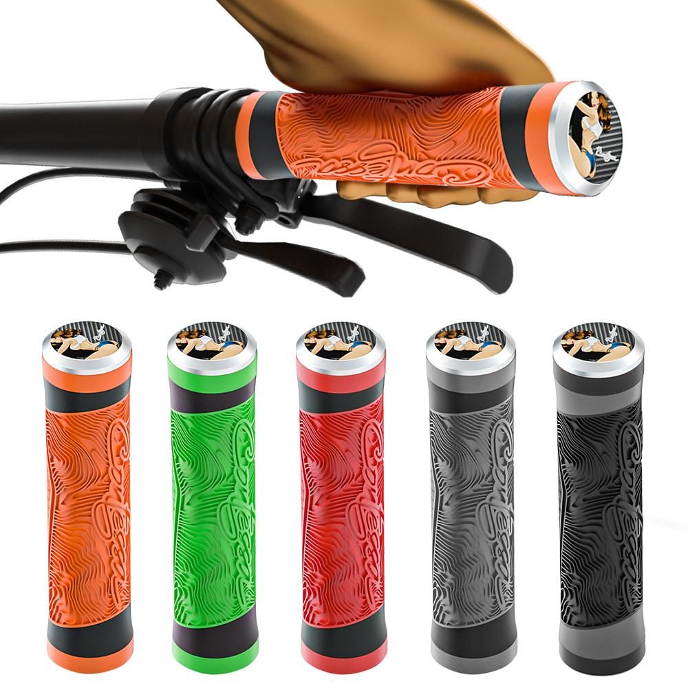 Shockproof Bike Handlebar Grips 22.2mm Bicycle Grips Non-Slip Soft Silicone Handlebar Cover End for Mountain Bikes