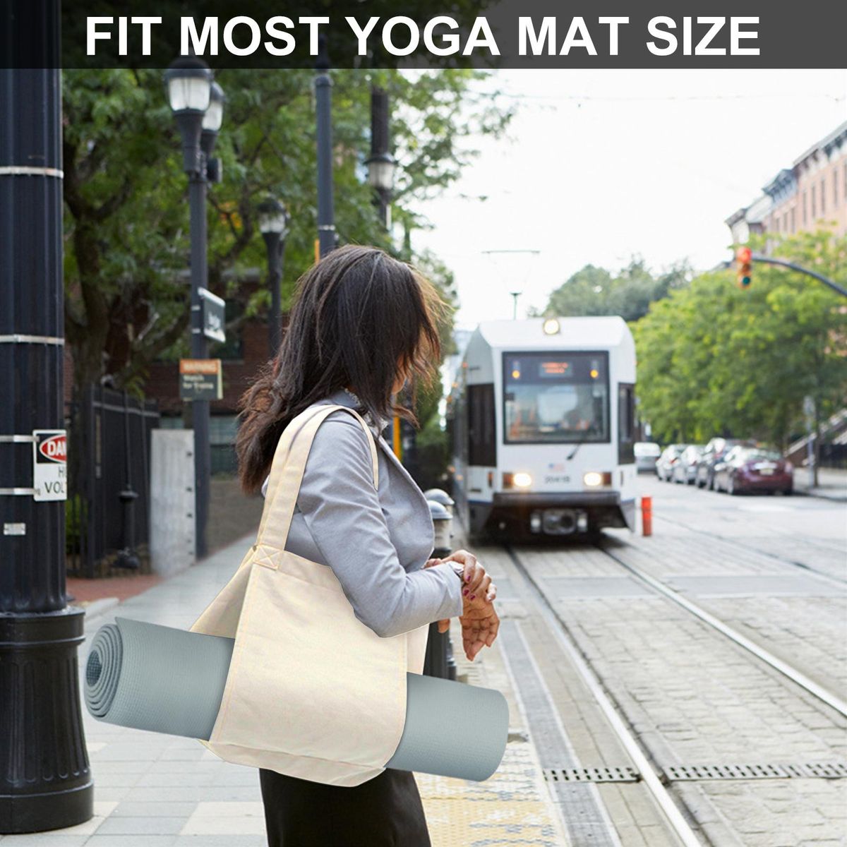 Gym Bag Portable Yoga Mat Storage Bag Khaki