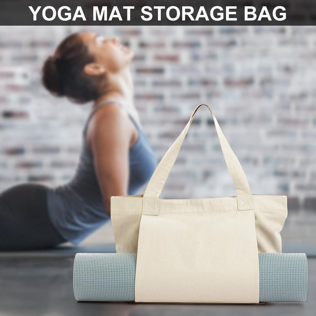 Gym Bag Portable Yoga Mat Storage Bag Khaki