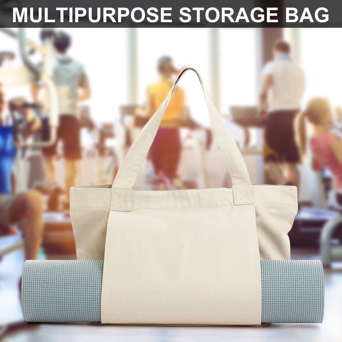 Gym Bag Portable Yoga Mat Storage Bag Khaki