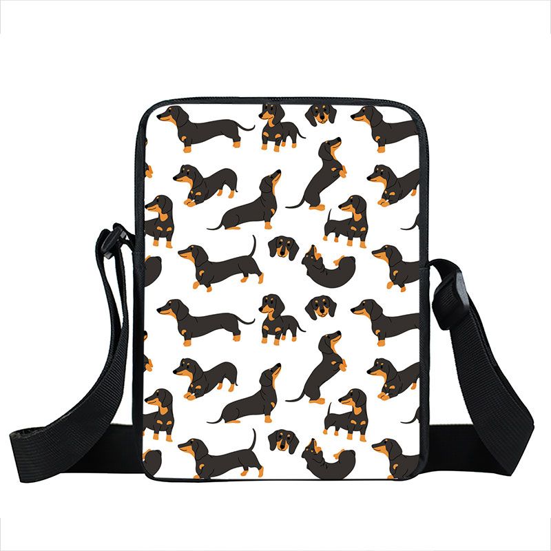 Women Shoulder Crossbody Bags Small Messenger Bags Ladies Cute Dachshund Dog Pattern Handbag Student Book Bag Tote-xkblgs03