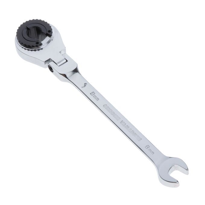 2 Pieces Steel Metric Ratcheting Wrench  Head Reversible 8mm