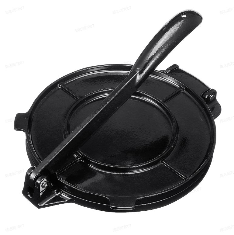 8'' Tortilla Dough Press Maker Aluminum Alloy Flour Corn Pie Maker Kitchen Tool Black A