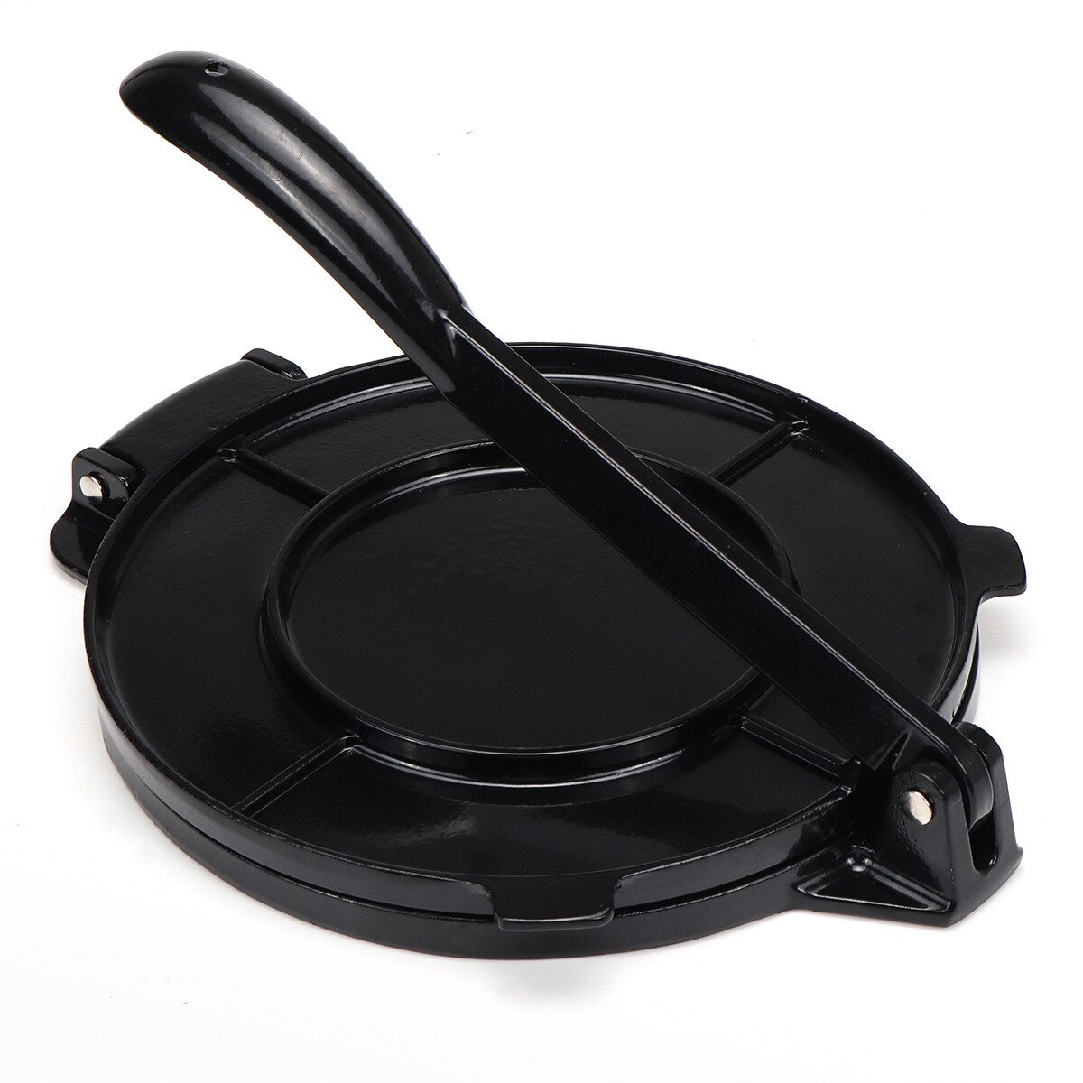 8'' Tortilla Dough Press Maker Aluminum Alloy Flour Corn Pie Maker Kitchen Tool Black A