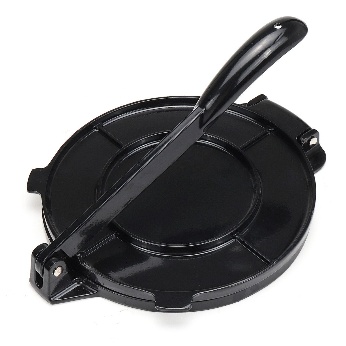 8'' Tortilla Dough Press Maker Aluminum Alloy Flour Corn Pie Maker Kitchen Tool Black A