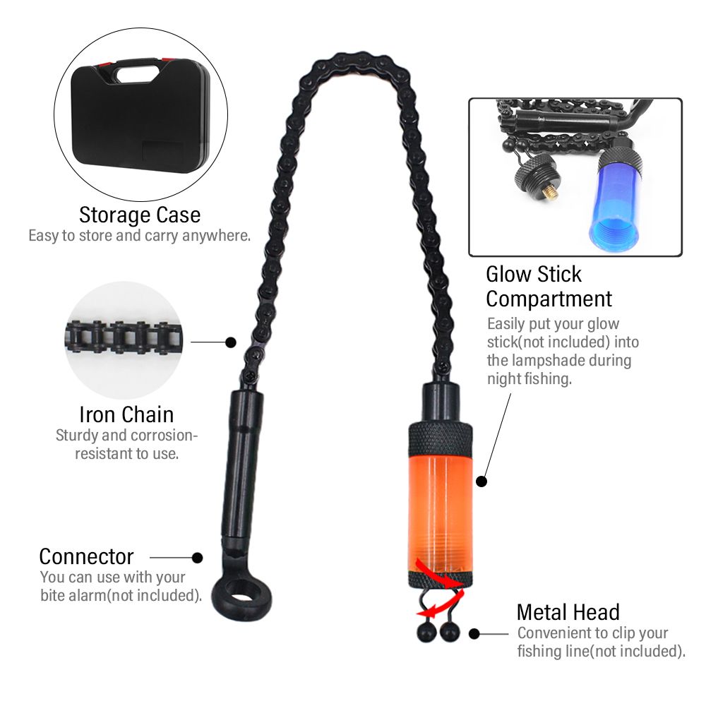 4pcs Fishing Swingers With Storage Case Chain Alert Swingers