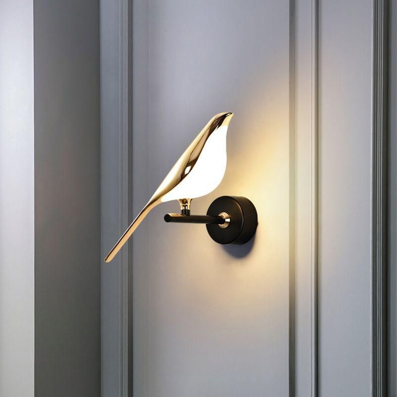 Internet celebrity magpie bedroom bedside butterfly wall lamp light luxury creative modern minimalist staircase living room TV background wall lamp Single head neutral light 10 watts