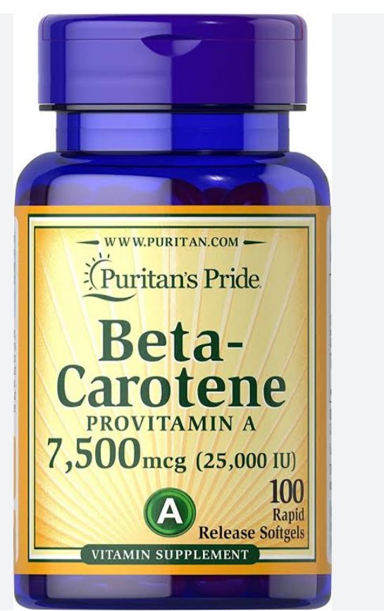 Beta Carotene- Vitamin A (25,000IU) _100 Softgels