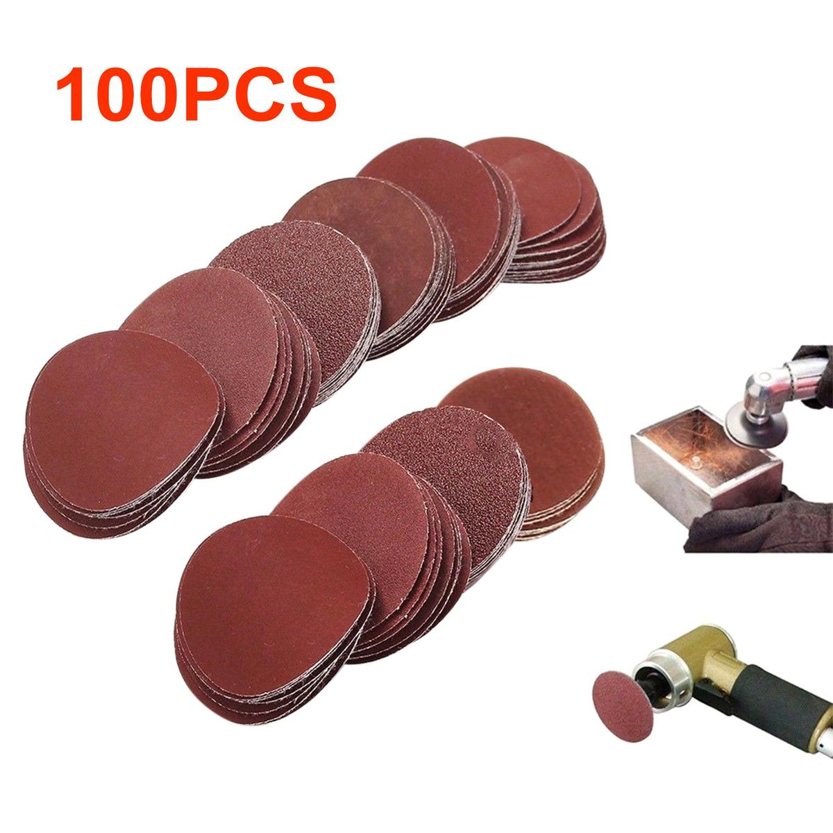 100Pcs 2in High Performance Sanding Disc 80-3000 Grit Rust Paint Removal Sand Paper for Polishing & Grinding