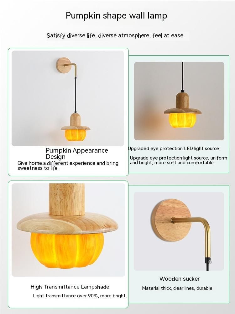 Pumpkin bedroom wall lamp