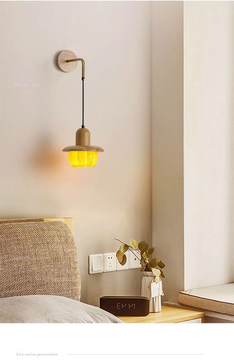 Pumpkin bedroom wall lamp