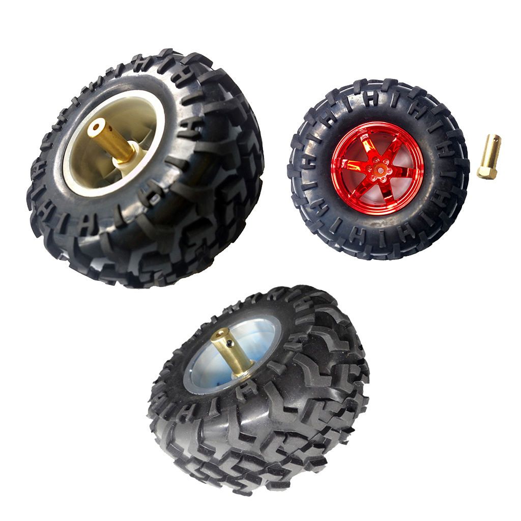130mm Rubber Tire Tyres + Plastic Wheel Set For RC  Truck Silver