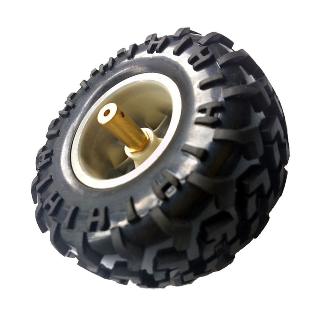 130mm Rubber Tire Tyres + Plastic Wheel Set For RC  Truck Silver