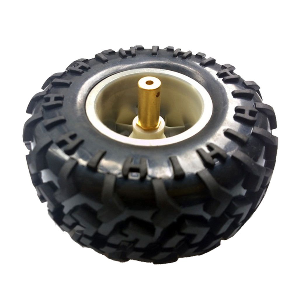 130mm Rubber Tire Tyres + Plastic Wheel Set For RC  Truck Silver