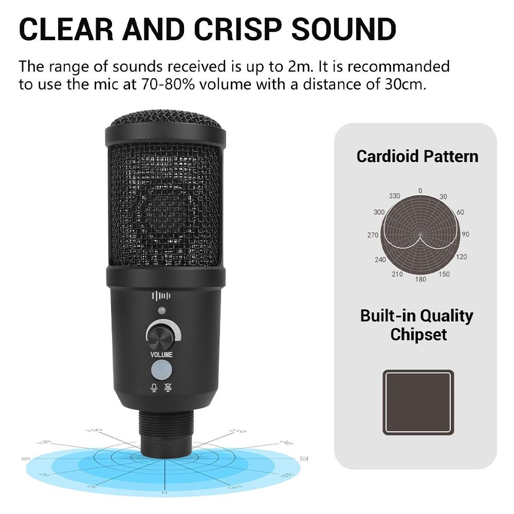 PC USB Condenser Microphone Kit 192kHz Studio Recording Mic