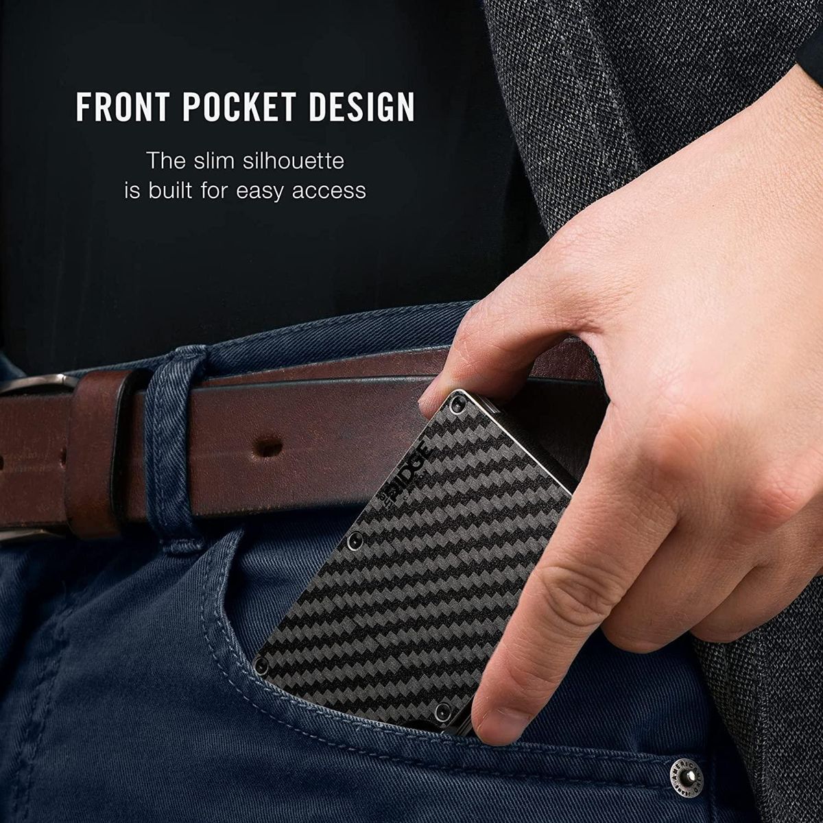 Minimalist Slim Wallet For Men R.F.I.D Blocking Front Pocket