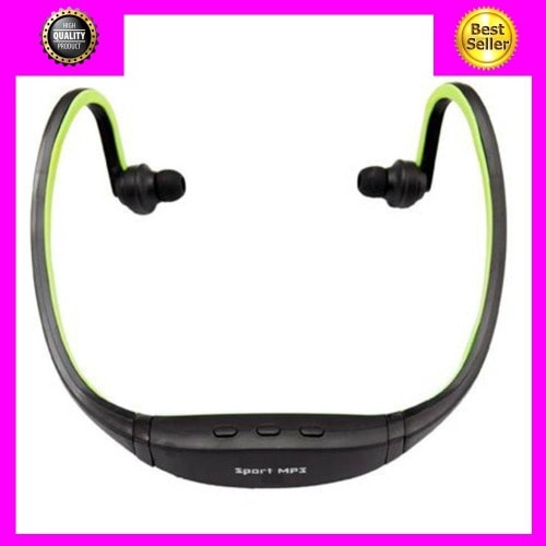 Wireless Earphone - S9 Sports Mp3 Rear-mounted Card Headset - Green