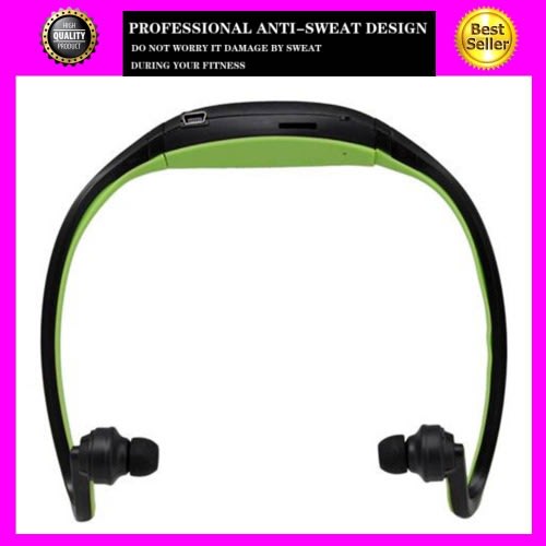 Wireless Earphone - S9 Sports Mp3 Rear-mounted Card Headset - Green