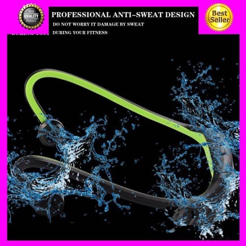 Wireless Earphone - S9 Sports Mp3 Rear-mounted Card Headset - Green