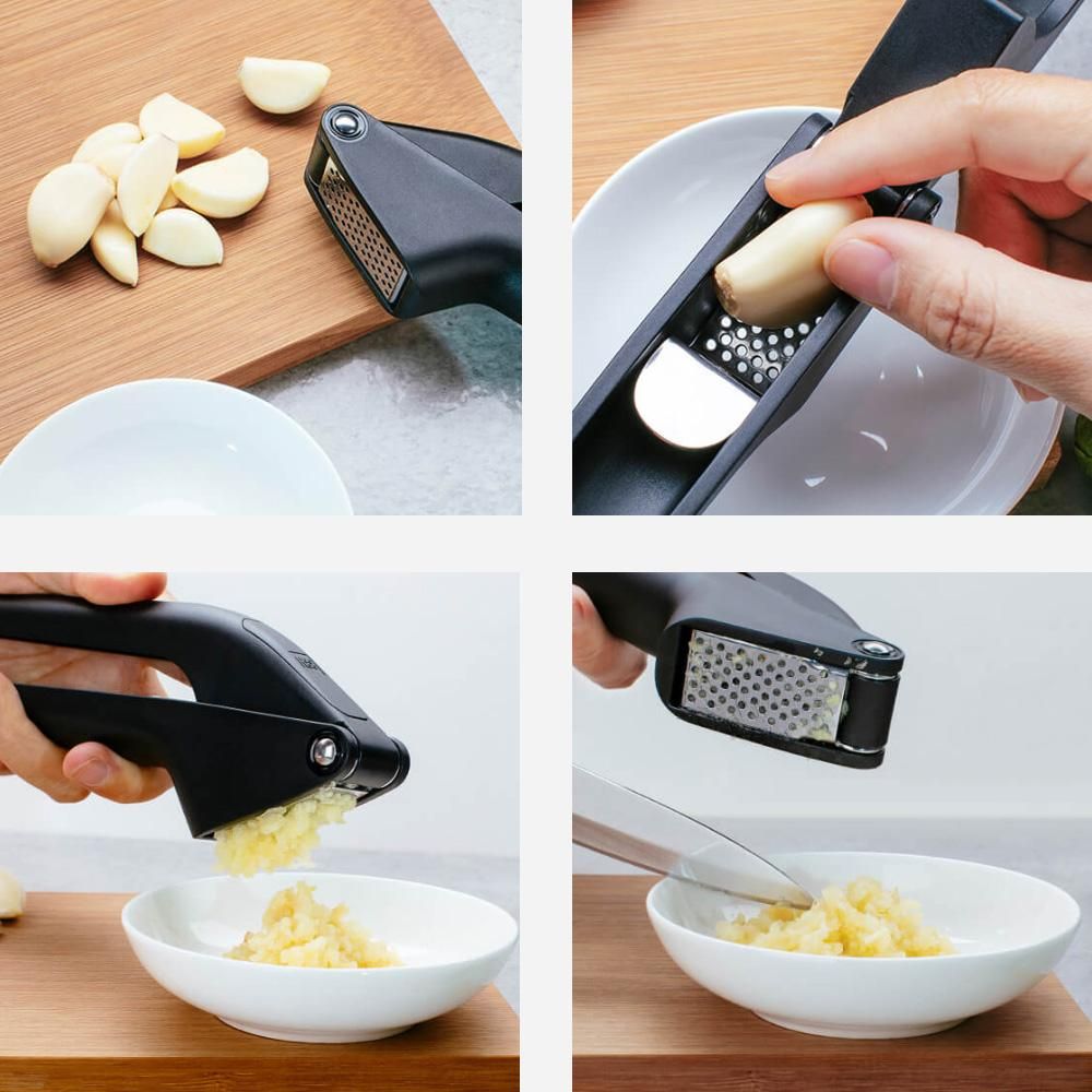 HUOHOU Garlic Presser Kitchen Manual Garlic Crusher Kitchen Tool Multi Mixer Cutter Garlic Grinding Slicer Chopper Squeeze Tool Cooking Gadgets Tool