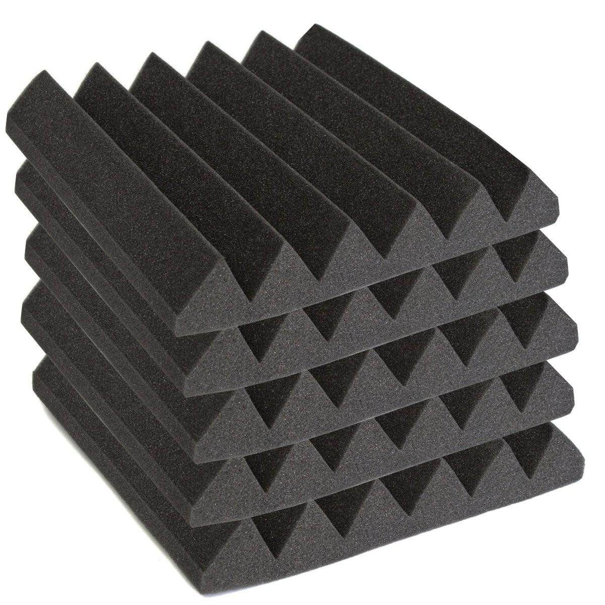 10pcs 30X30X5CM Studio Acoustic Foam Sound Absorption Treatment Panel Tile Wedge Black