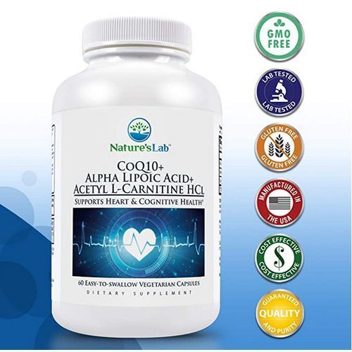 CoQ10 + Alpha Lipoic Acid + Acetyl L-Carnitine HCL,60Caps Supports Heart And Cognitive Health