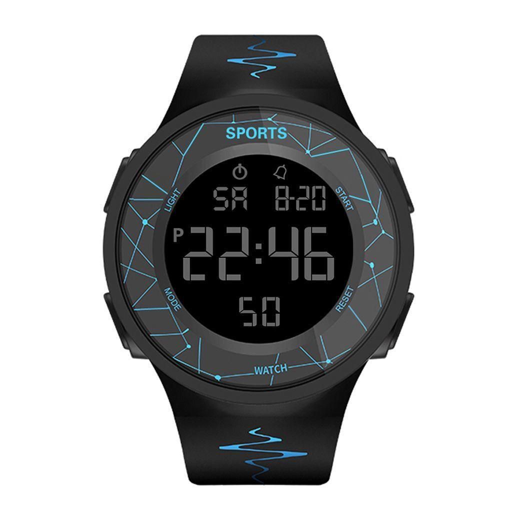 New Waterproof Luminous Electronic Watch Men's Trendy Simple Multi-Functional Sports Watch
