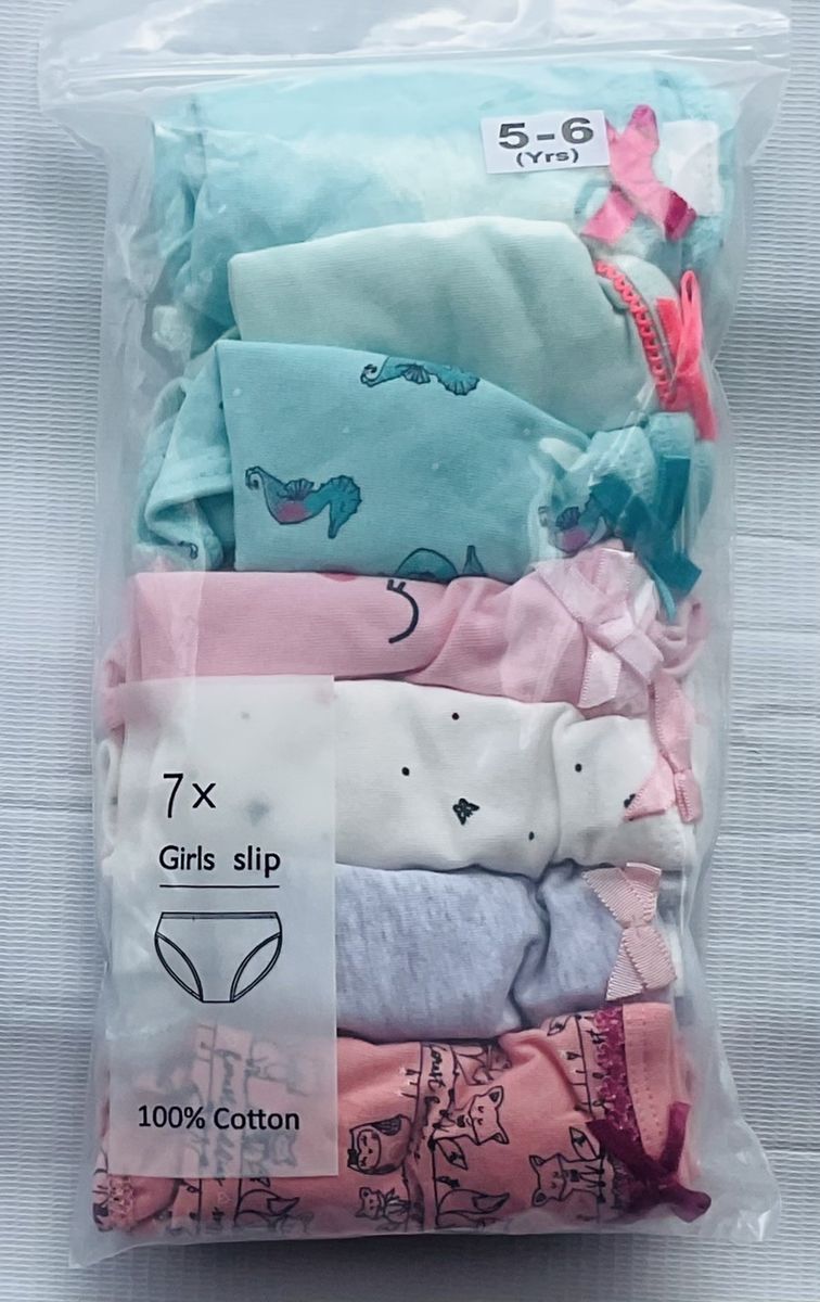 5-6 Yrs 7 Pack Colored Girls-B6
