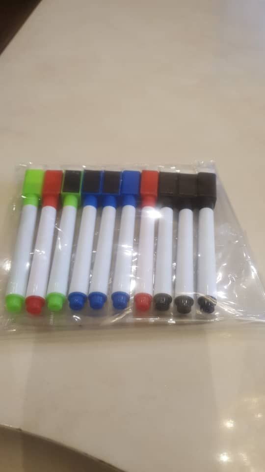 10pcs/kids Set New Portable Board Pen Erasable Board Markers  Pen-Red, Black, Green, Blue