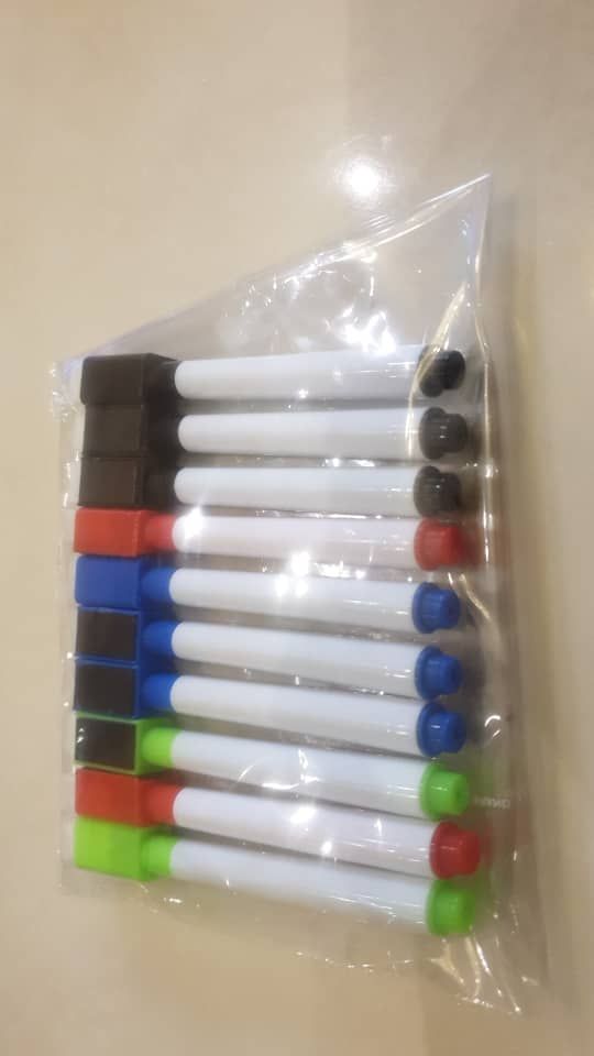 10pcs/kids Set New Portable Board Pen Erasable Board Markers  Pen-Red, Black, Green, Blue